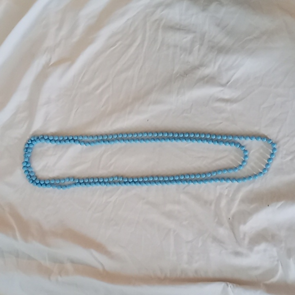 Vintage beaded light blue, wrap necklace